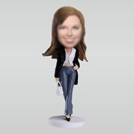 Personalized custom work woman bobbleheads