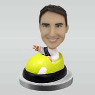 Personalized custom yellow bumper car bobblehead