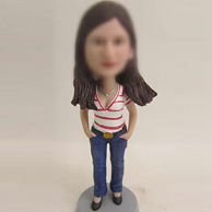 Personalized Casual female bobble head doll