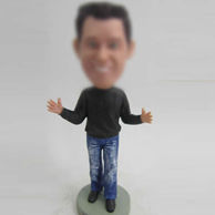 Personalized custom Casual Male bobble head doll