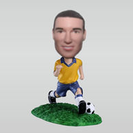 Personalized custom Cute boy play football bobble head