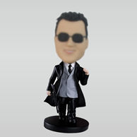 Personalized custom man bobbleheads with gun