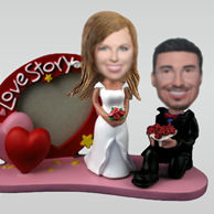 Personalized custom Propose marriage bobbleheads