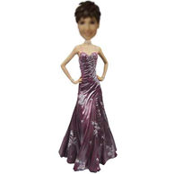Purple Dress Girl Bobble 12 Inch